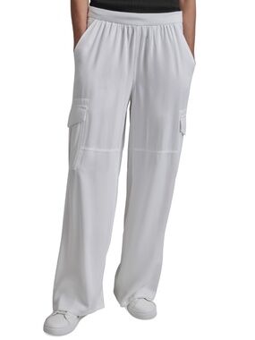 Womens Twill Pull on Wide Leg Pants